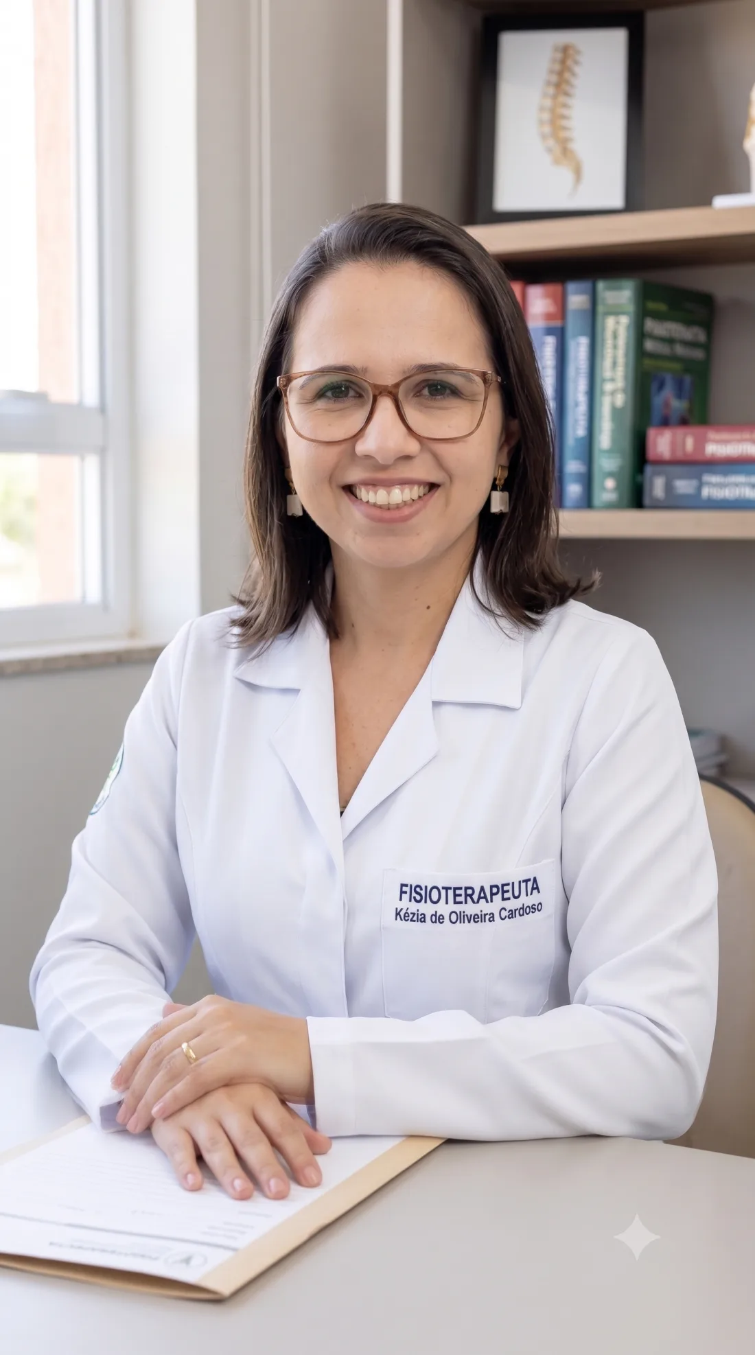 Kézia de Oliveira Cardoso durante o atendimento